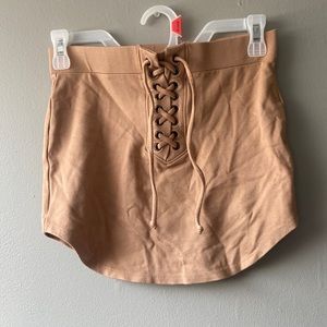 Mini skirt with pretty lace front